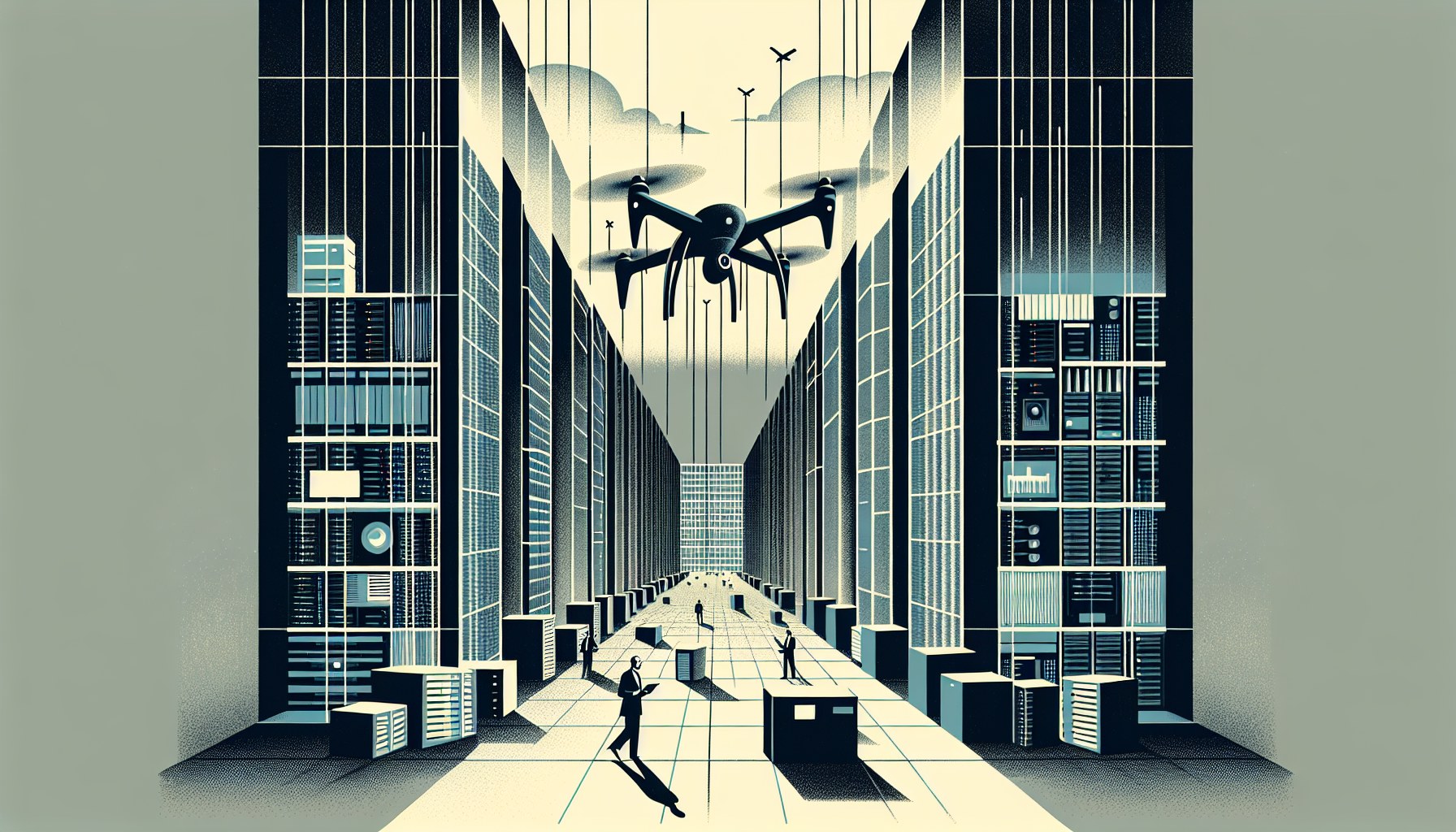 Create a stylised editorial illustration in the style of a New Yorker or Bloomberg Businessweek cover with a flat 2D com
