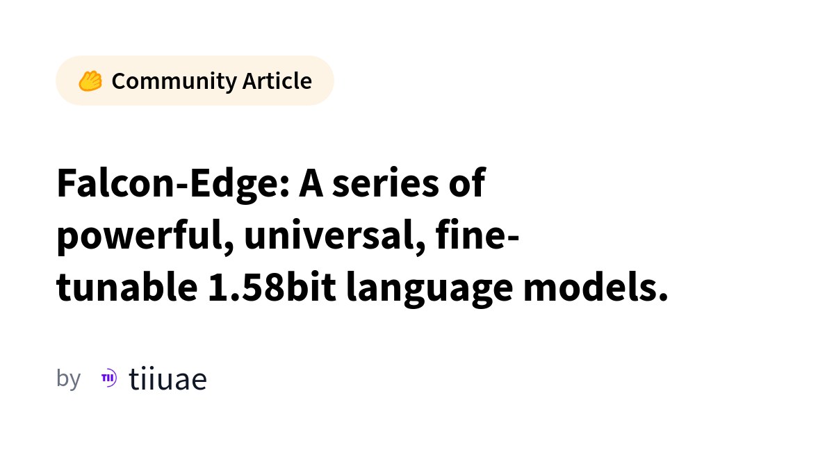 Falcon-Edge: 1.58-Bit Models Break the Cloud Dependency for Business AI