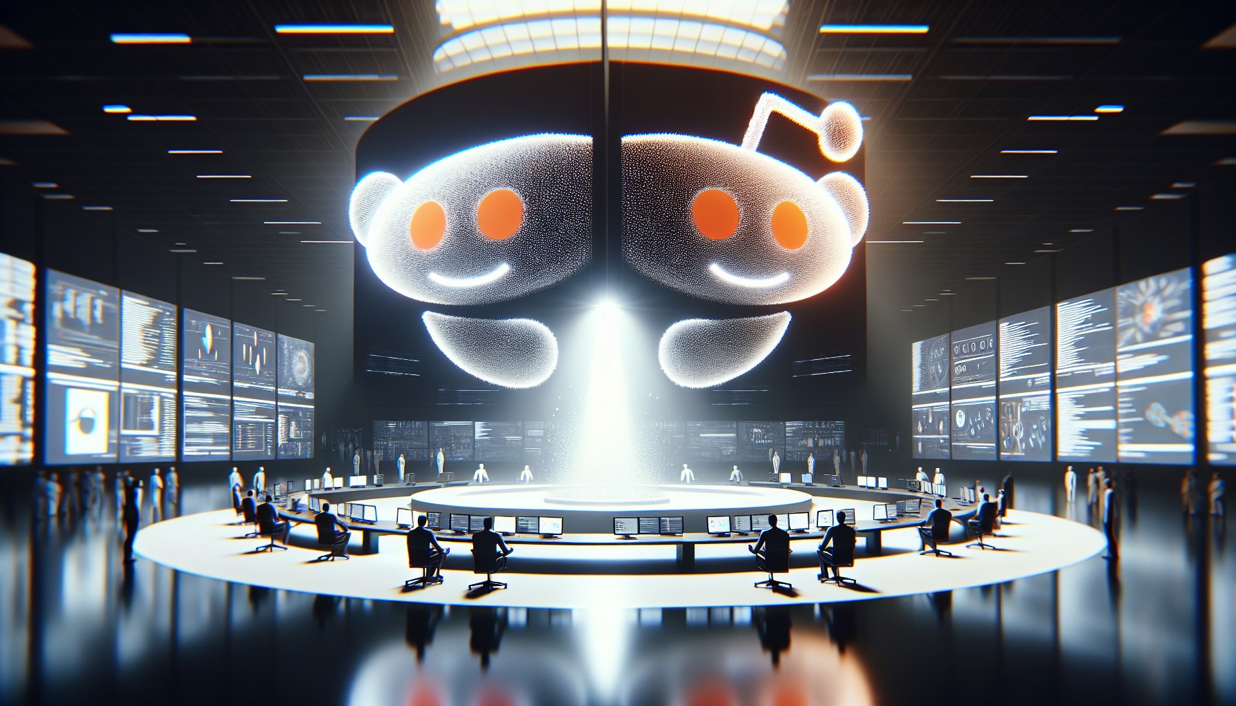 An editorial image to accompany an article about the collaboration between OpenAI and Reddit. The image should be a styl
