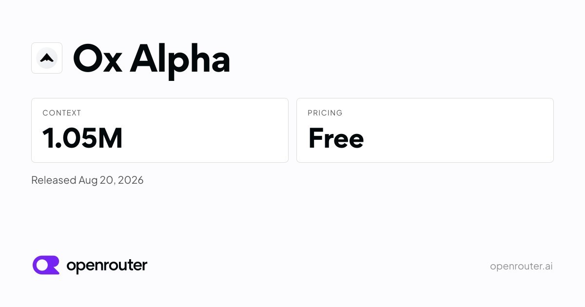 Anonymous 1M-Context Model Ox Alpha Turns OpenRouter into a Live Test Range